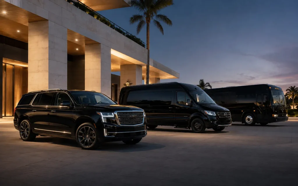 Golden Ride Miami vehicles for private transfers and group transportation