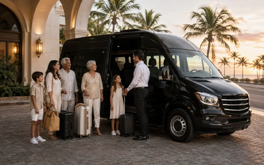 Family and passenger van for private transportation from Miami to Orlando